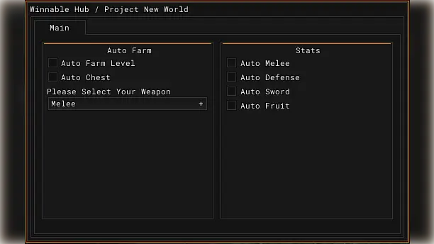 Project New World Winnable Hub Script – Auto Farm & More!