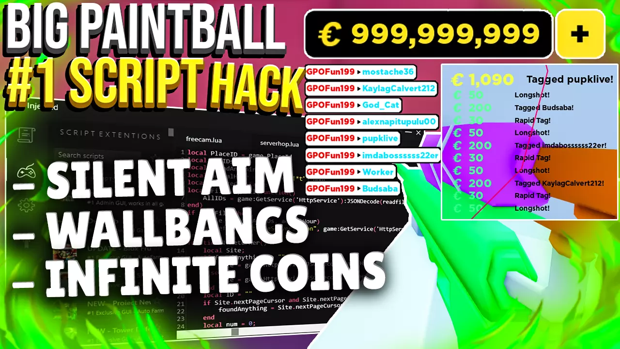 Big Paintball #1 Script – Aimbot, Infinite Money!